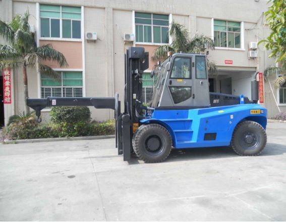 12 Ton Diesel Heavy Forklift Truck Attach Telescopic Boom Crane